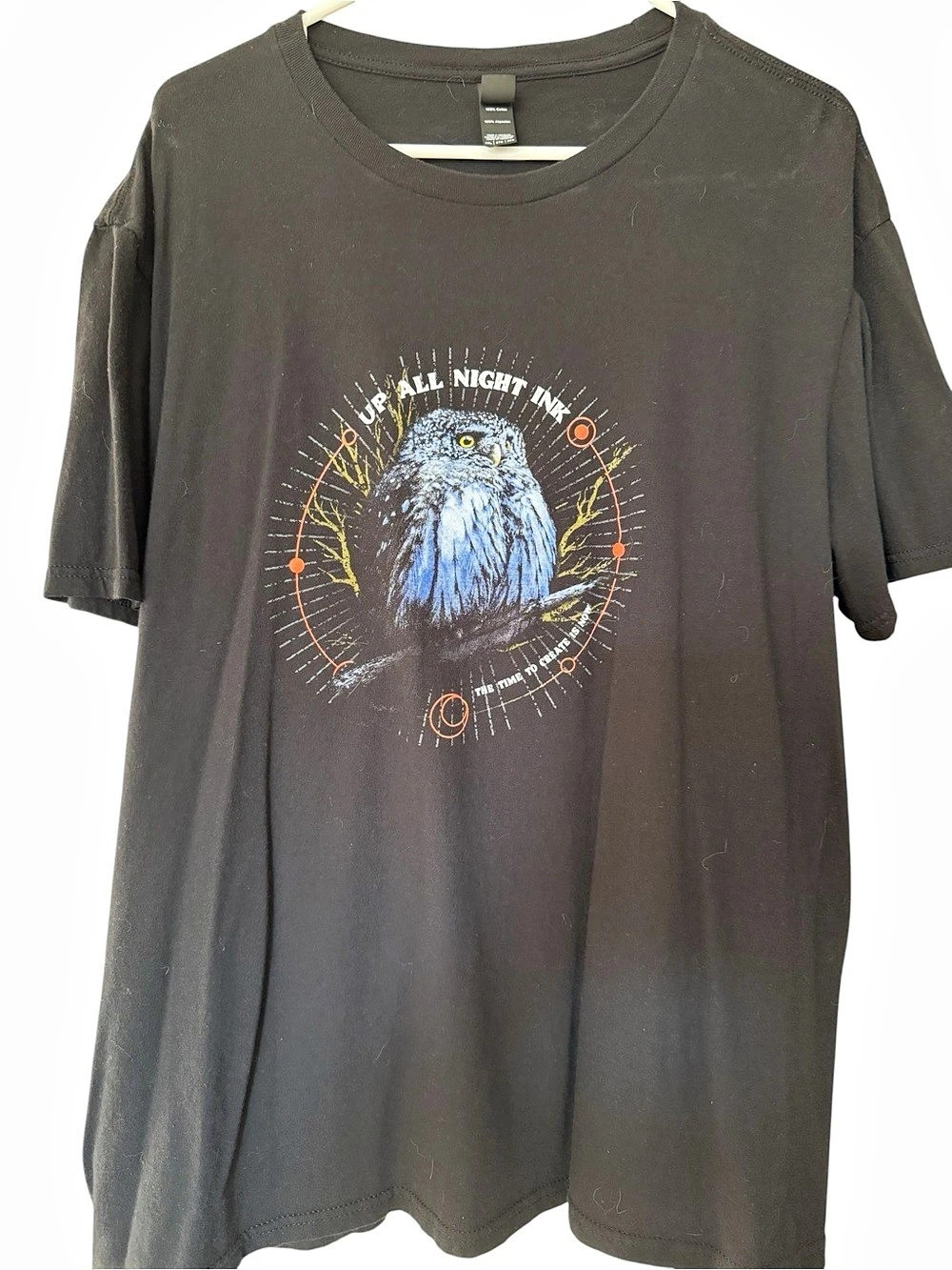 Vintage style ‘Up All Night Ink Owl’ tee 2XL from Witch’s estate sale